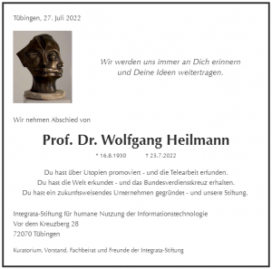 Read more about the article Nachruf für Professor Dr. Wolfgang Heilmann